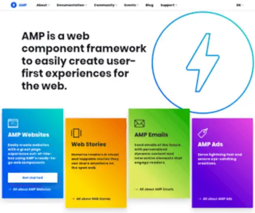 Ampproject.org(A web component framework to easily create user) Screenshot