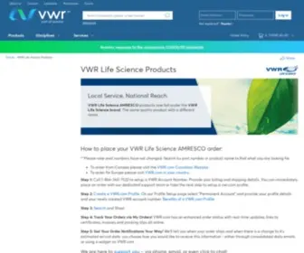 Amresco-INC.com(VWR Life Science Products) Screenshot