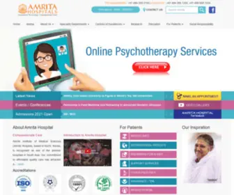 Amritahospital.org(Amrita Institute of Medical Sciences) Screenshot