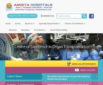 Amritahospitals.org(Embrace Good Health) Screenshot