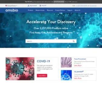 Amsbio.com(Life Science Products & Solutions) Screenshot