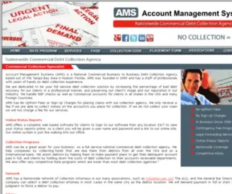 Amscollects.com(AMS Commercial Debt Collection Agency Tampa Florida Services) Screenshot