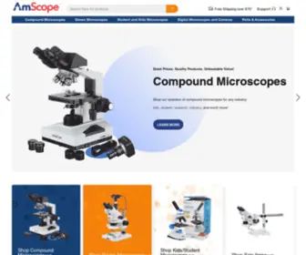 Amscope.de(Leading Provider of Microscopes and Accessories) Screenshot