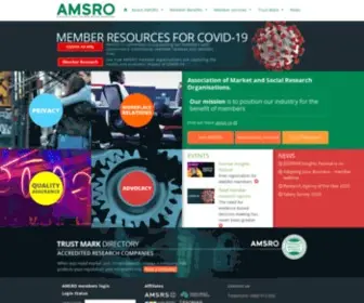 Amsro.com.au(Association of Market and Social Research Organisations) Screenshot