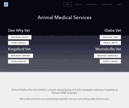 Amsvet.com.au(AMS Is a family operated group of clinics in 4 great locations) Screenshot
