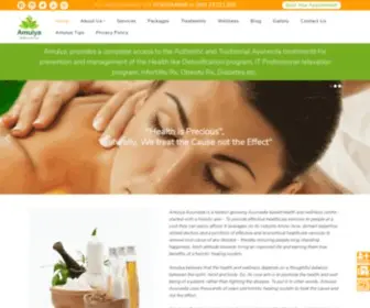 Amulyahealth.com(Amulya Ayurveda Health and Wellness center) Screenshot