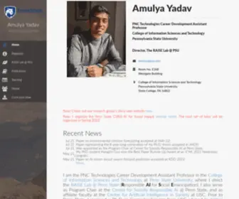 Amulyayadav.com(Faculty profile) Screenshot