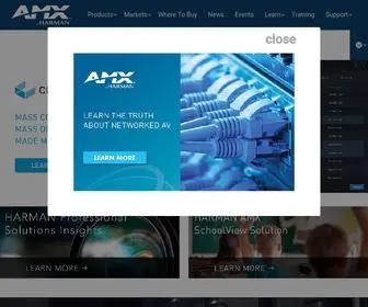 AMX.com(AMX Audio Video Control Systems) Screenshot