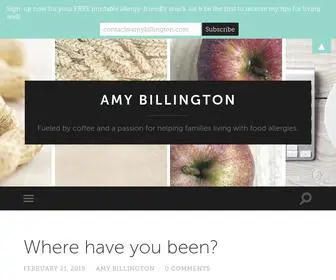 Amybillington.com(Fueled by coffee and a passion for helping families living with food allergies) Screenshot