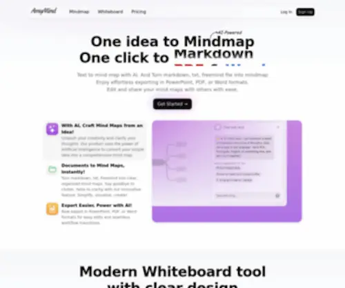 Amymind.com(AI Mind Mapping App) Screenshot