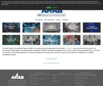 Anab.org(ANSI National Accreditation Board) Screenshot