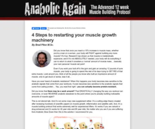 Anabolicagain.com(4 Steps To Restarting Muscle Growth) Screenshot