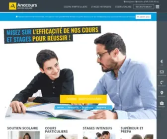 Anacours.com(Soutien scolaire Anacours : Soutien scolaire à domicile et en agence) Screenshot