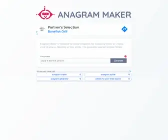 Anagrammaker.com(Anagram Maker) Screenshot