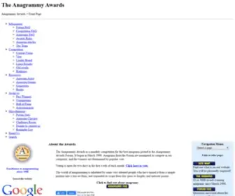 Anagrammy.com(The Anagrammy Awards) Screenshot