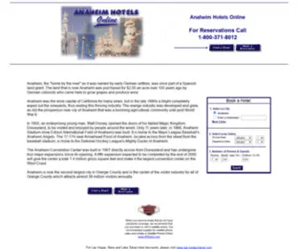 Anaheimhotelsonline.com(Anaheim Hotels) Screenshot