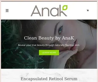 Anakcosmetics.com(Clean Skincare for Smooth & Healthy Skin) Screenshot