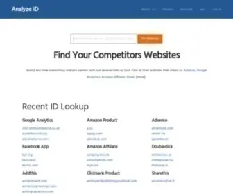 Analyzeid.com(Find Other Websites Owned By The Same Person) Screenshot
