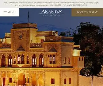 Anandaspa.com(Best Luxury Spa Resort in India) Screenshot
