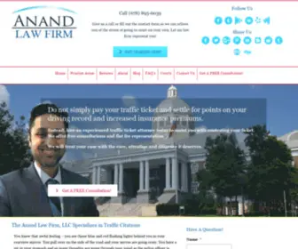 Anandlawfirm.com(Georgia Attorney Anad Shashank uses his years of litigation experience to fight your traffic tickets in a court of law) Screenshot