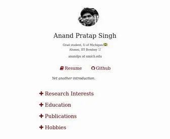 Anandps.com(Anand Pratap Singh) Screenshot