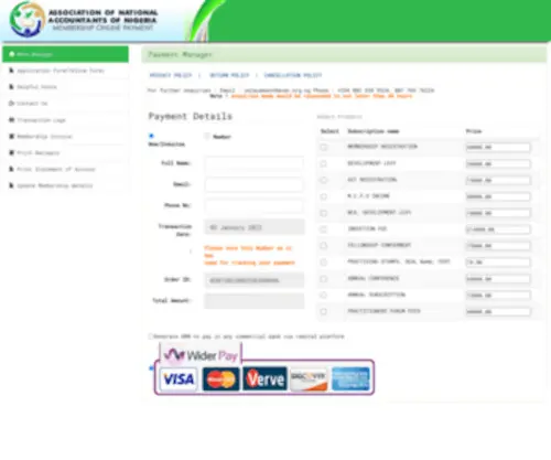 Ananonline.org.ng(ANAN Online Payment) Screenshot
