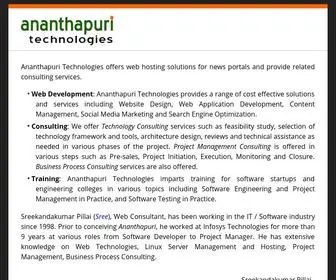 Ananthapuri.com(Ananthapuri Technologies) Screenshot