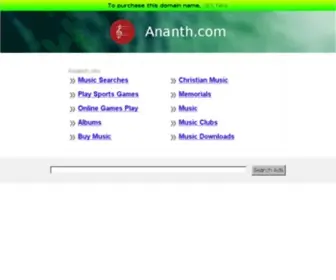 Ananth.com(The Leading Ananth Site on the Net) Screenshot