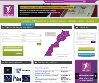 Anapec.org(Agence Nationale de Promotion de l'Emploi et des Compétences) Screenshot
