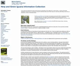 Anapsid.org(Melissa Kaplan's Herp and Green Iguana Information Collection) Screenshot