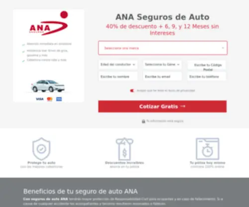 Anasegurosautos.com(ANA Seguros) Screenshot