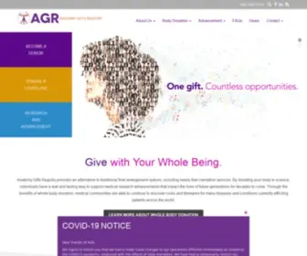 Anatomygifts.org(Give with Your Whole Being. Anatomy Gifts Registry) Screenshot