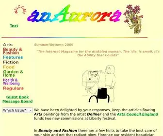 Anaurora.co.uk(The quarterly Internet Magazine for the disAbled Woman) Screenshot