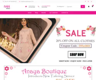 Anayaboutique.co.uk(Mona's Collection) Screenshot