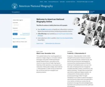 ANB.org(American National Biography) Screenshot