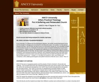 Ancciuniversity.org(All Nations Seminary) Screenshot