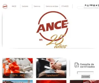 Ance.org.mx(Asociación de Normalización y Certificación A.C) Screenshot