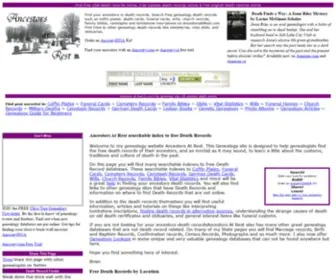 Ancestorsatrest.com(1893 Funeral Notice for Nicholas Abel of Henry Illinois) Screenshot