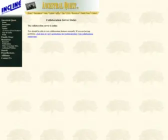 Ancestralquestonline.com(C�o�l�l�a�b�o�r�a�t�i�o�n� �S�e�r�v�e�r� �S�t�a�t�u�s) Screenshot