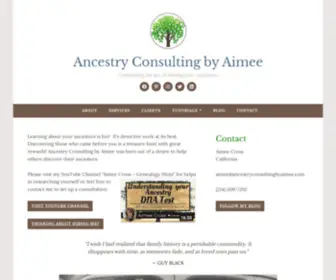 Ancestryconsultingbyaimee.com(Learning about your ancestors) Screenshot