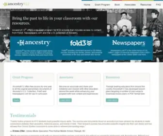 Ancestryk12.com(Ancestry Education) Screenshot