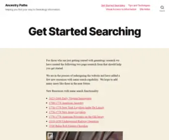 Ancestrypaths.com(Helping you find your way to Genealogy information) Screenshot