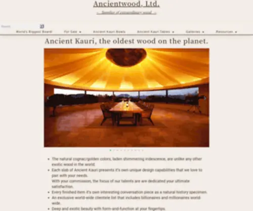 Ancientwood.com(The world's oldest wood) Screenshot