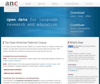 ANC.org(Open American National Corpus) Screenshot
