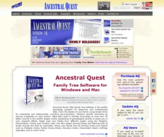Ancquest.com(Ancestral Quest family tree software/genealogy software for Windows and Mac Announcement Banner) Screenshot