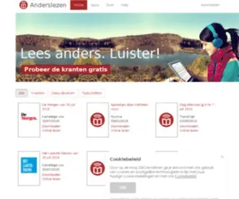 Anderslezen.be(Home pagina) Screenshot