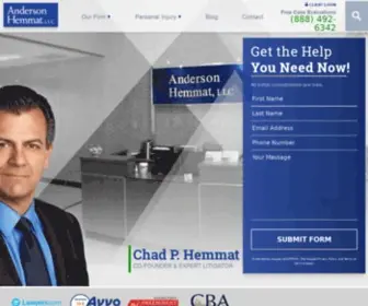 Andersonhemmat.com(Colorado Personal Injury Accident Law Firm Anderson Hemmat) Screenshot