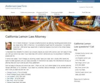 Andersonlaw.net(California Lemon Law Attorney) Screenshot