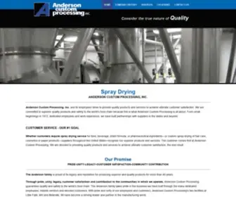 Andersonprocessing.com(Spray Drying) Screenshot