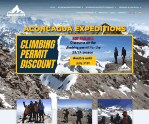 Andesport.com(Aconcagua Expeditions and Logistics & Guides) Screenshot